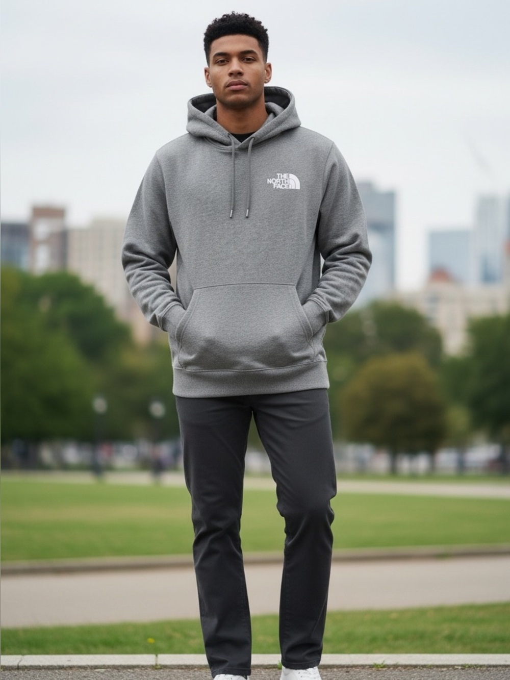 The North Face Throwback Hoodie Gray Sz M